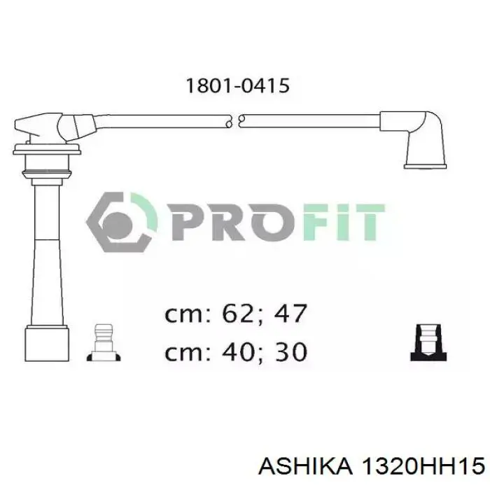 132-0H-H15 Ashika juego de cables de encendido