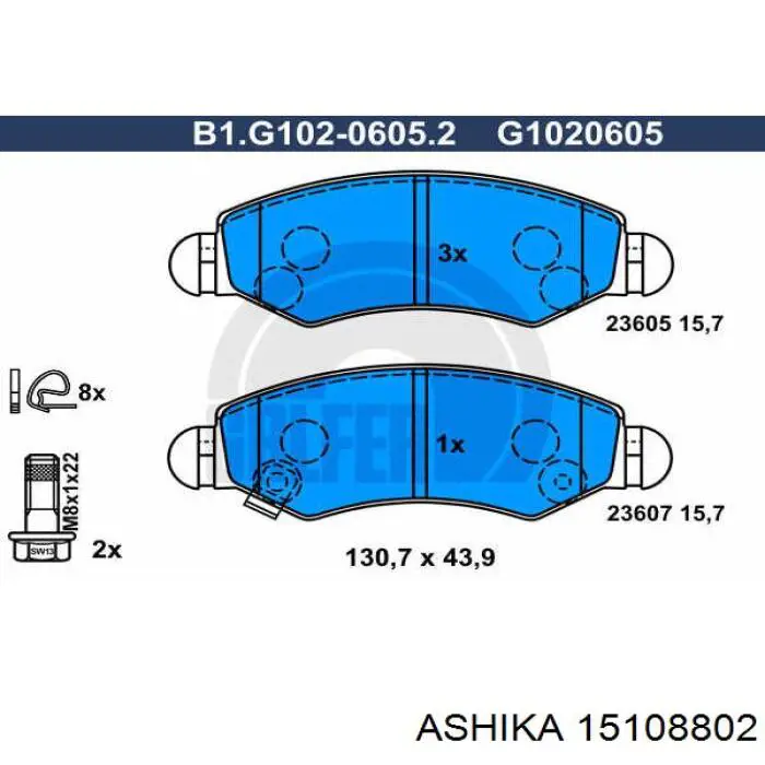 151-08-802 Ashika sensor abs delantero izquierdo