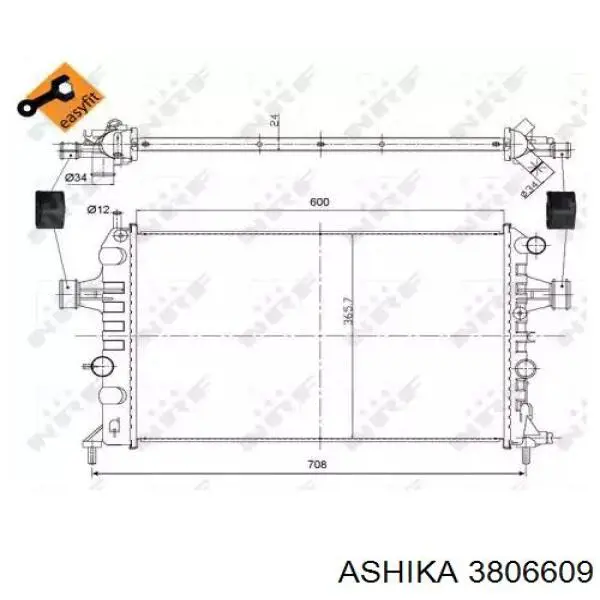 3806609 Ashika termostato, refrigerante