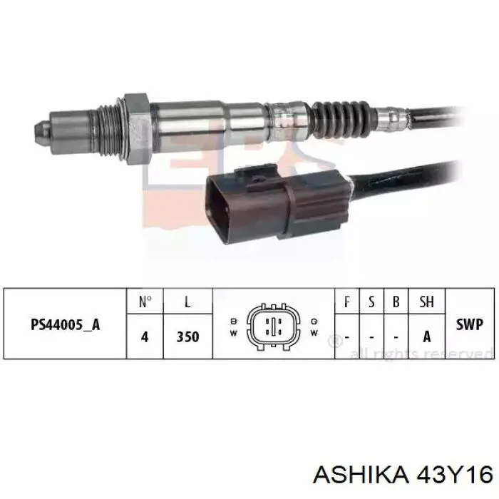 Sensor de oxígeno previo al catalizador Ashika 43Y16 precio, desde 55,65 EUR