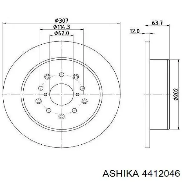 44-12046 Ashika cojinete de rueda delantero