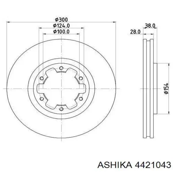 44-21043 Ashika cojinete, palier, eje trasero