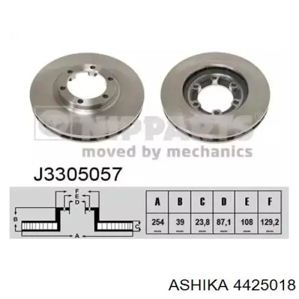 44-25018 Ashika anillo de retención de cojinete, semieje de transmisión trasera