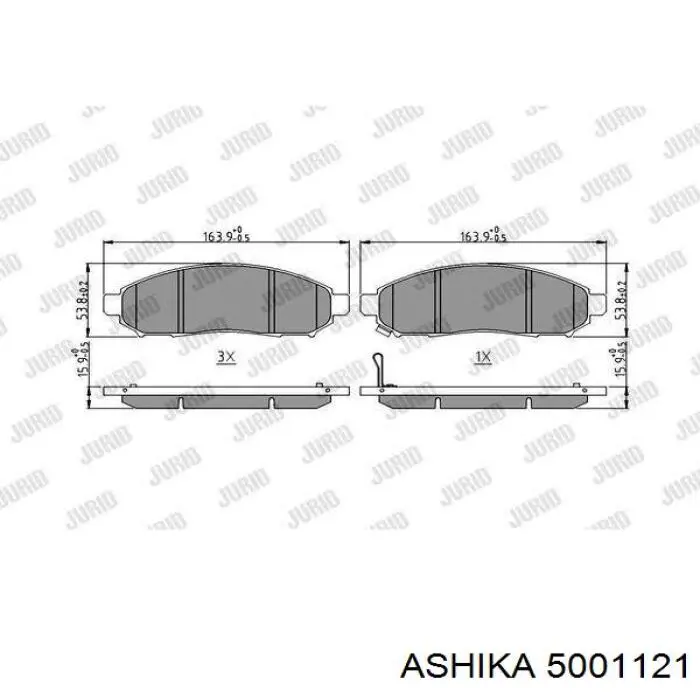 5001121 Ashika pastillas de freno delanteras
