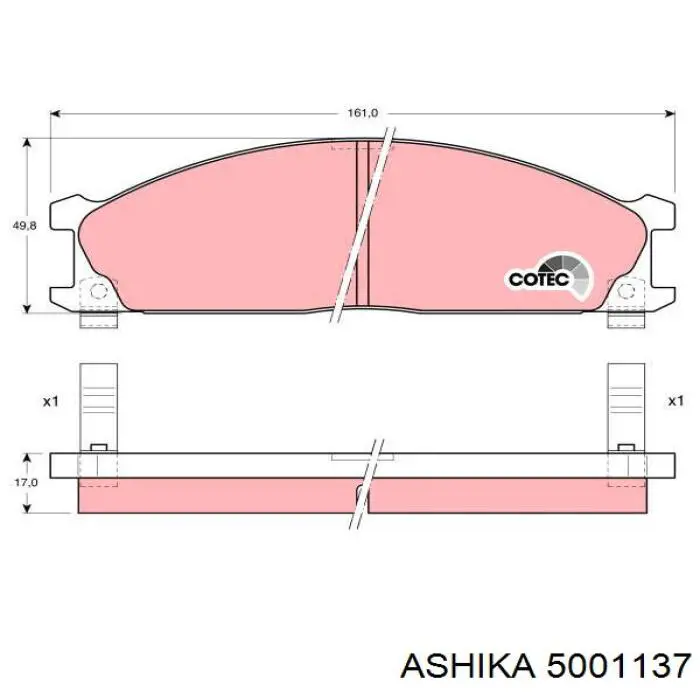 5001137 Ashika pastillas de freno delanteras