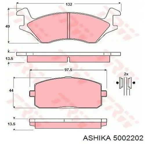 50-02-202 Ashika pastillas de freno delanteras