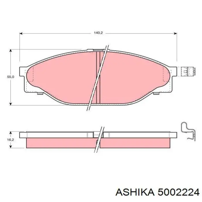 50-02-224 Ashika pastillas de freno delanteras