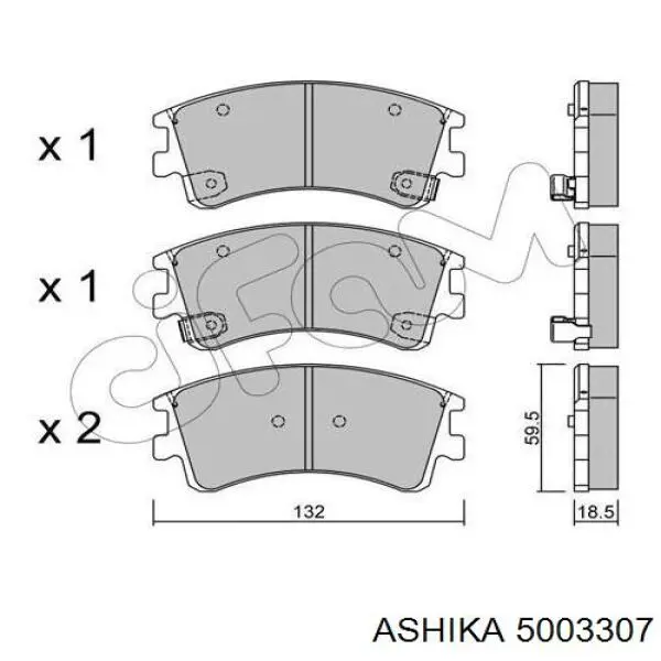 50-03-307 Ashika pastillas de freno delanteras