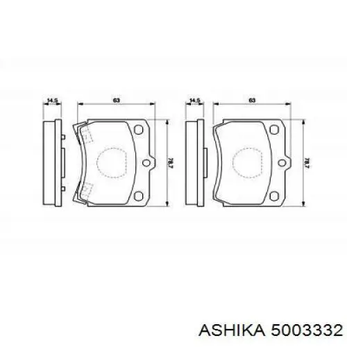 50-03-332 Ashika pastillas de freno delanteras