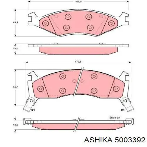 5003392 Ashika pastillas de freno delanteras