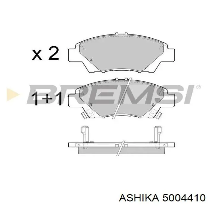 50-04-410 Ashika pastillas de freno delanteras