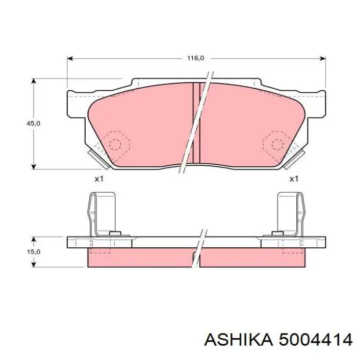 50-04-414 Ashika pastillas de freno delanteras