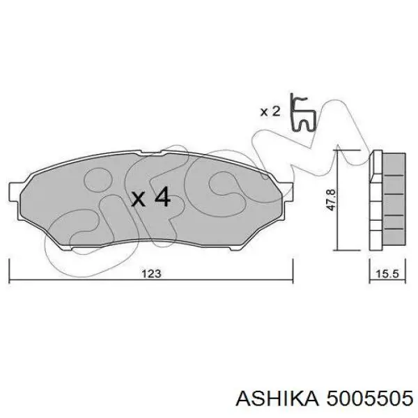 50-05-505 Ashika pastillas de freno delanteras