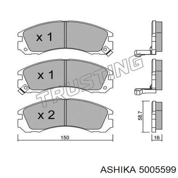 Pastillas freno delanteras Ashika 5005599 precio, desde 26,10 EUR
