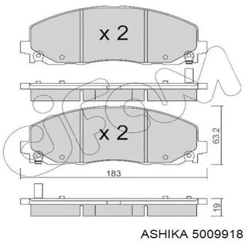 50-09-918 Ashika pastillas de freno delanteras