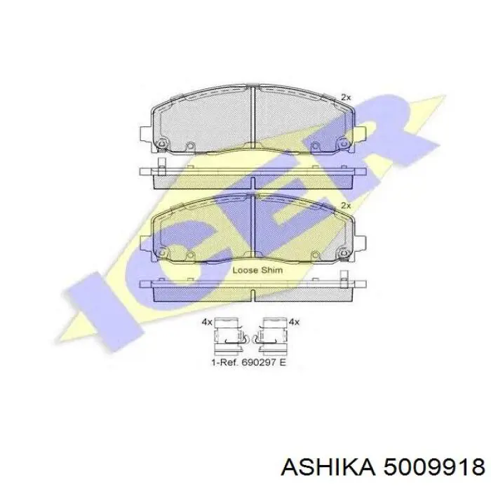 Comprar 5009918 Ashika Pastillas delanteras de freno