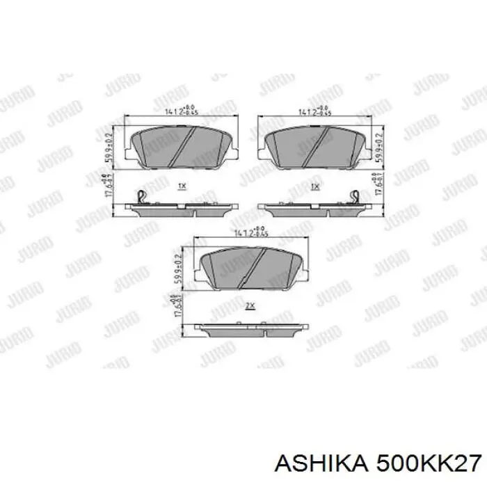500KK27 Ashika pastillas de freno delanteras