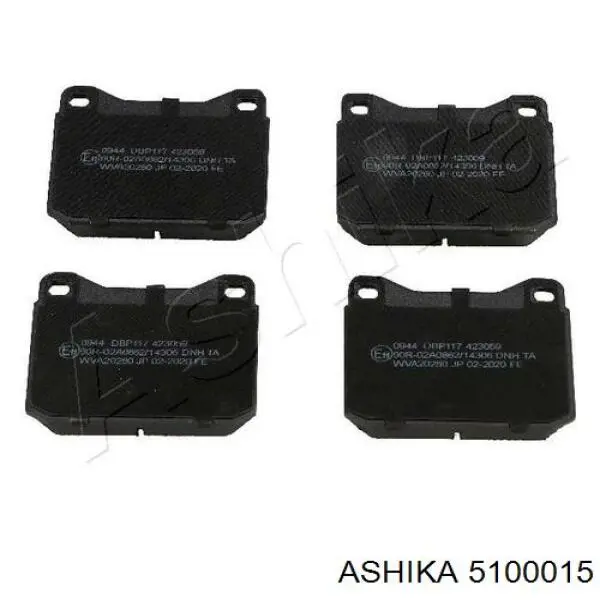 Pastillas de freno traseras 5100015 Ashika