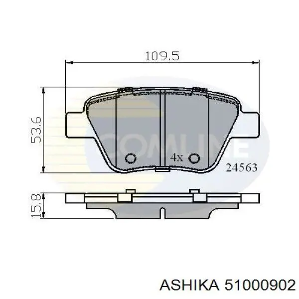 Pastillas de freno traseras ASHIKA 51000902