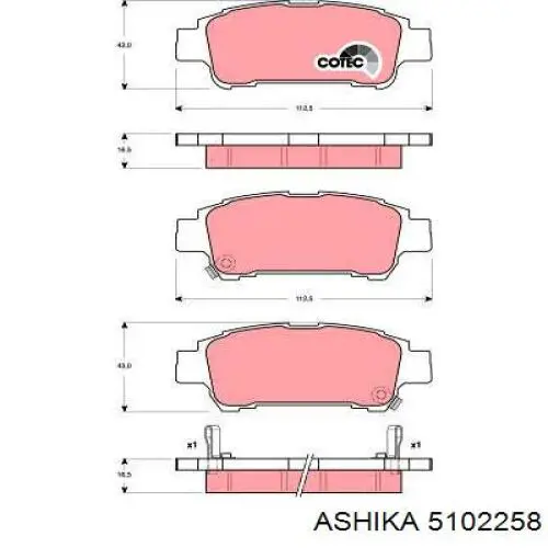 51-02-258 Ashika pastillas de freno traseras