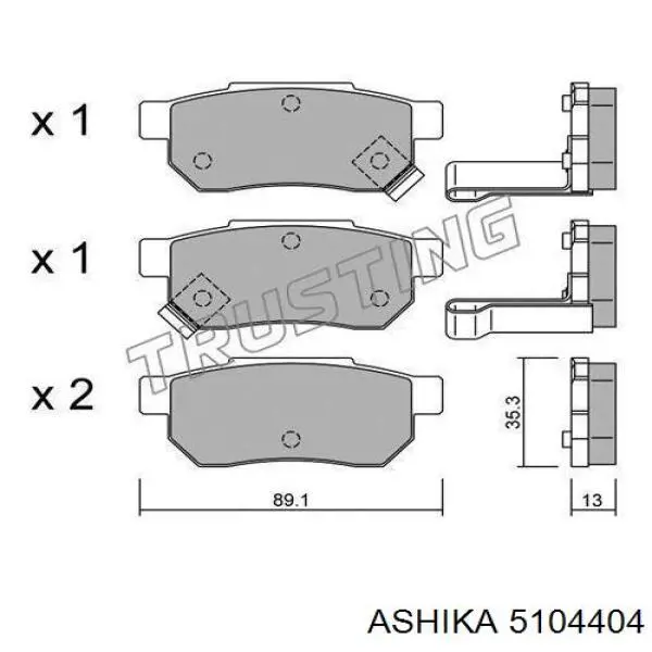 Comprar 5104404 Ashika Pastillas de freno traseras