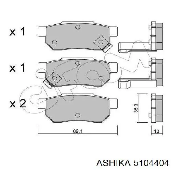 5104404 Ashika Pastillas freno traseras