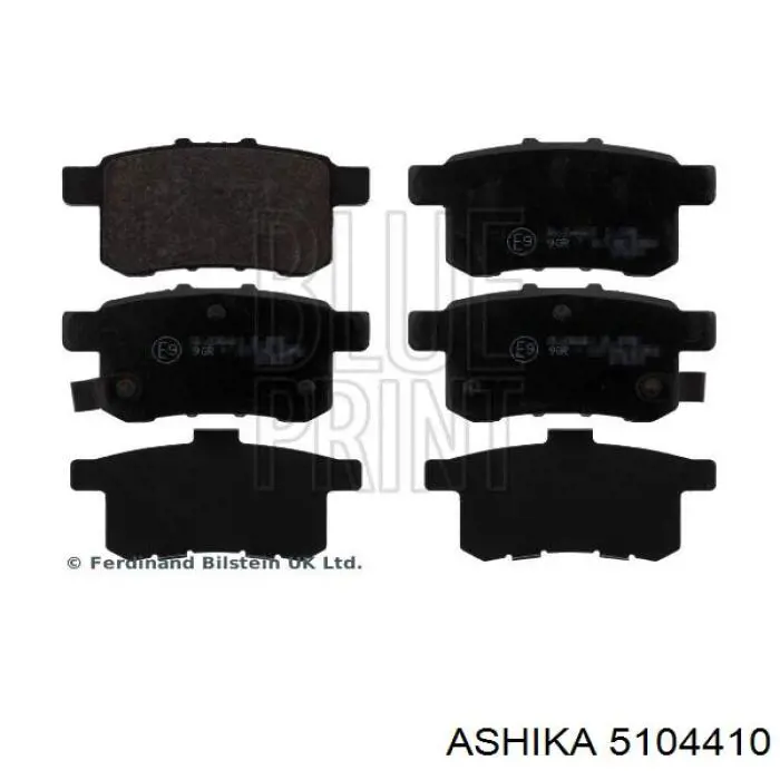 5104410 Ashika pastillas de freno traseras