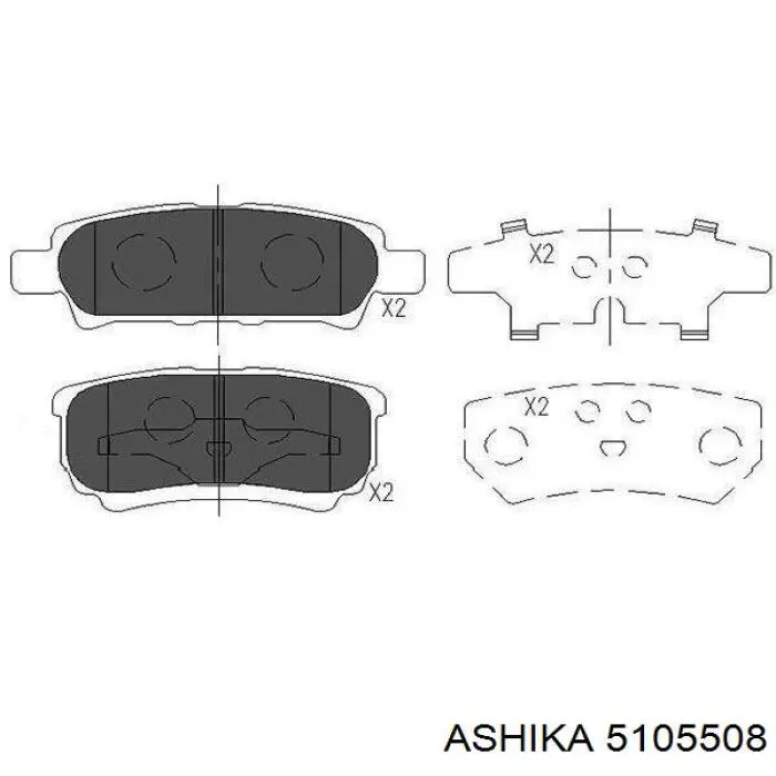 51-05-508 Ashika pastillas de freno traseras