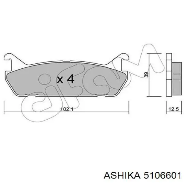 51-06-601 Ashika pastillas de freno traseras