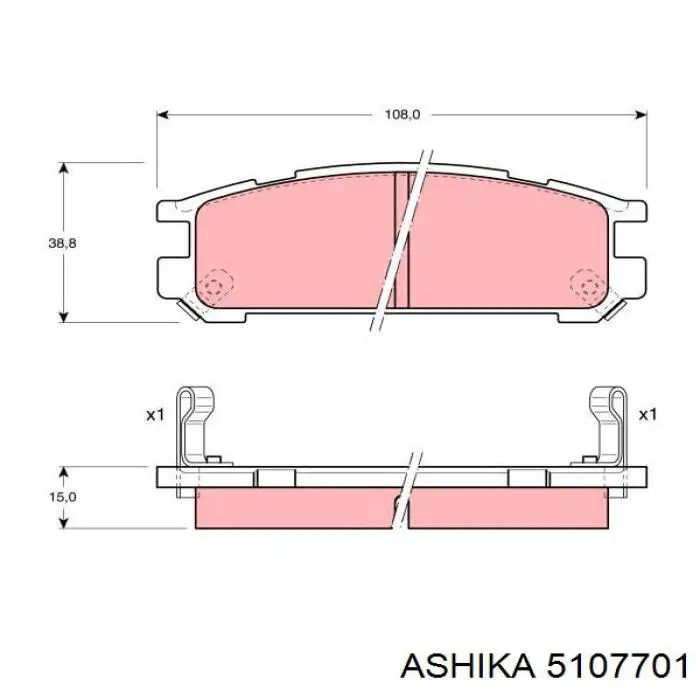 51-07-701 Ashika pastillas de freno traseras