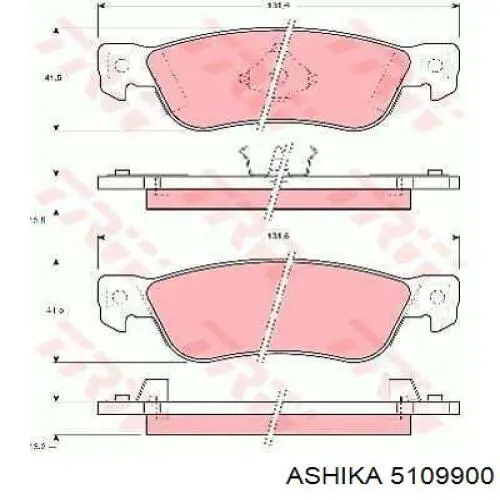 51-09-900 Ashika pastillas de freno traseras
