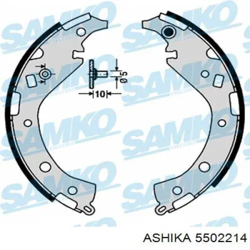 55-02-214 Ashika zapatas de frenos de tambor traseras