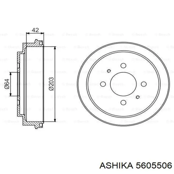 5605506 Ashika freno de tambor trasero