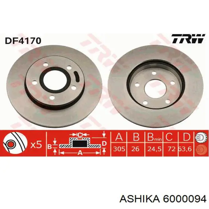 Freno de disco delantero Jeep Cherokee 2 XJ