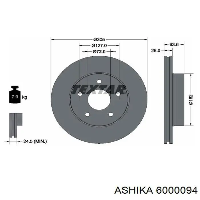 Freno de disco delantero Jeep Cherokee 2 XJ