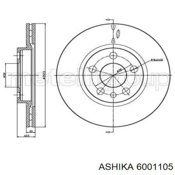 Disco de freno DI105C Japan Parts