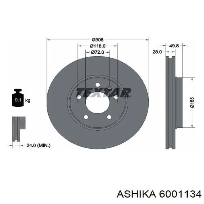 Freno de disco delantero Renault Trafic 2 FL