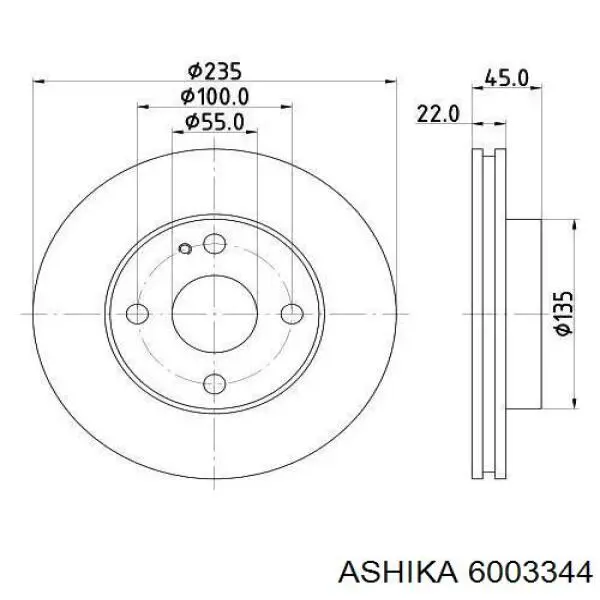 60-03-344 Ashika freno de disco delantero