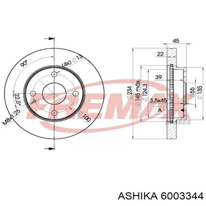 Freno de disco delantero Mazda 323 BG