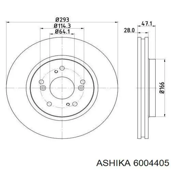 6004405 Ashika disco de freno delantero