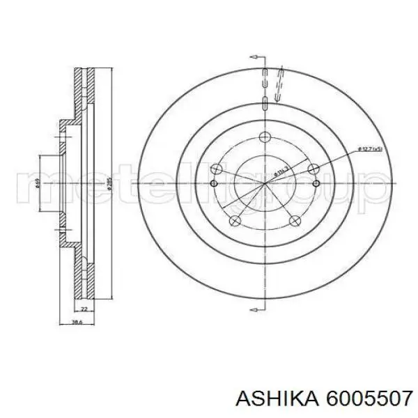 6005507 Ashika freno de disco delantero