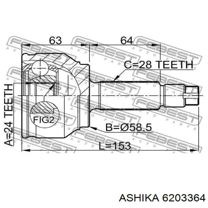 Junta homocinética exterior delantera Mazda 5 1 CR