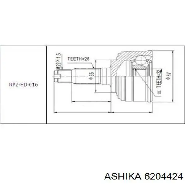 62-04-424 Ashika junta homocinética exterior delantera