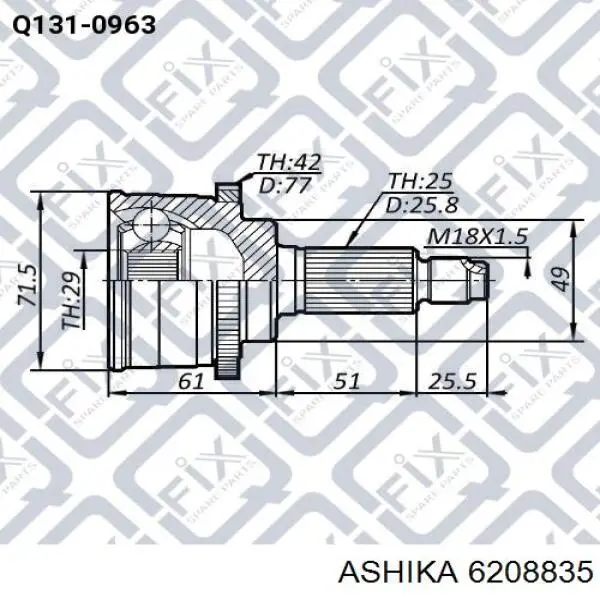 Junta homocinética exterior delantera Suzuki 4410255G01 precio, desde 33,91 EUR