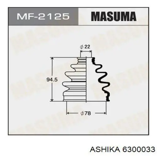 Comprar 6300033 Ashika Fuelle de palier delantero exterior