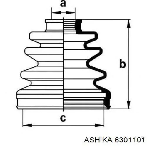 63-01-101 Ashika fuelle, árbol de transmisión delantero interior