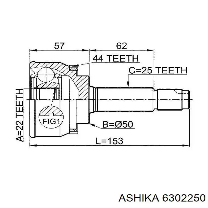 PXCWA307 Parts-Mall Fuelle transmisión delantero exterior