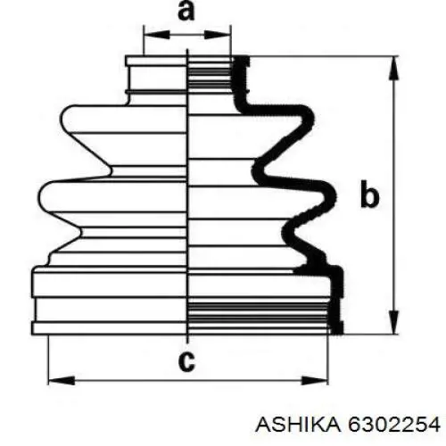 63-02-254 Ashika fuelle, árbol de transmisión delantero interior derecho