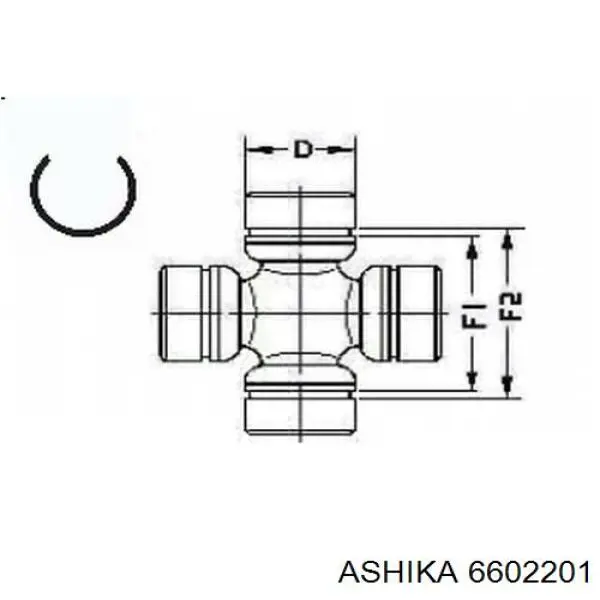 6602201 Ashika cruceta de árbol de cardán trasero