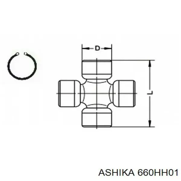 66-0H-H01 Ashika cruceta de árbol de cardán delantero